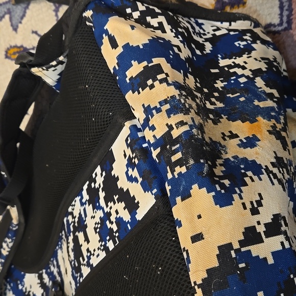 Boombah Superpack Bat Pack Backpack Blue and Black Camouflage Baseball Backpack - Picture 12 of 16